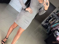 Платье Арт. 0695 ткань замша размер S, M длина 87 см, рукав 60 см Опт