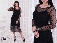 Двойка ( Сердечко) ( сарафан + платье накидка из сетки ). Ткань сарафа