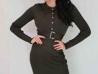 Платье (Фабричный Китай) ткань трикотаж рубчик люрикс размер универсал