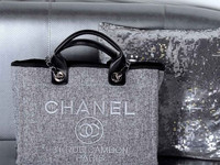 код 22500 1040 грн Сумка ChanelParis  цвет серый  материал текстиль