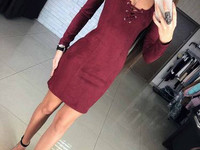 Платье Арт. 0695 ткань замша размер S, M длина 87 см, рукав 60 см Опт