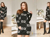 V 24 730 грн. Модное вязаное платье-свитшот с принтом Gucci. Изделие в