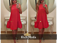 Платье свободного кроя 42-48, украшено фирменной лейбой Rich Moda , по