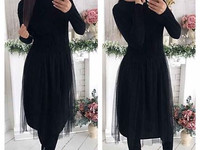 Платье (фабричный Китай) верх машинная вязка,них фатин) размер 42/46 6