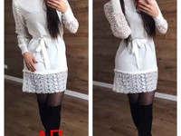 Платье (Фабричный Китай) Люкс качество ткань машинная вязка+кружево ра