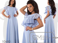 Цена: 970грн Размеры: S, M, L, XL Ткань: плательный креп+кружево Длина