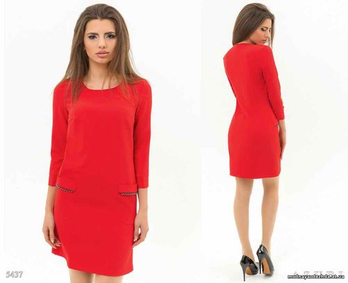 №5437\од Цвет: синий, красный, мокко, черный Размеры: S M L XL Тка