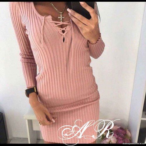 Платье (Фабричный Китай) ткань трикотаж резинка размер универсальный 4