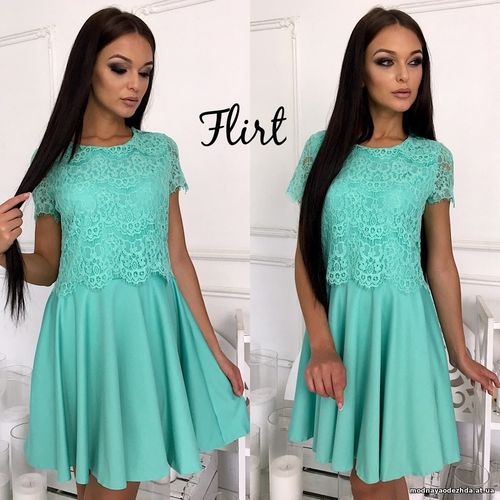 Платье « Анфиса» 42-44 Дайвинг + французское кружево Цена: 250 грн.