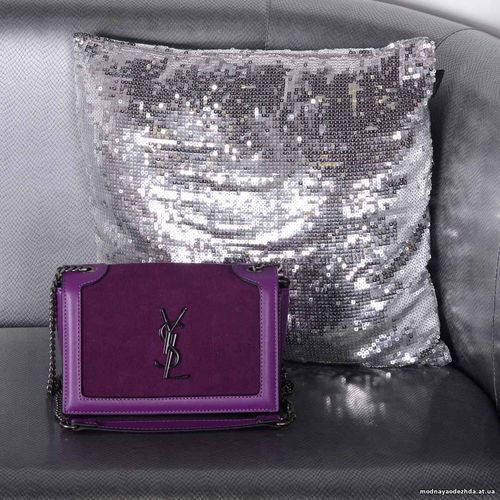 код 22517 1230грн Клатч YSL материал натуральный замш+кожа цвет бургун