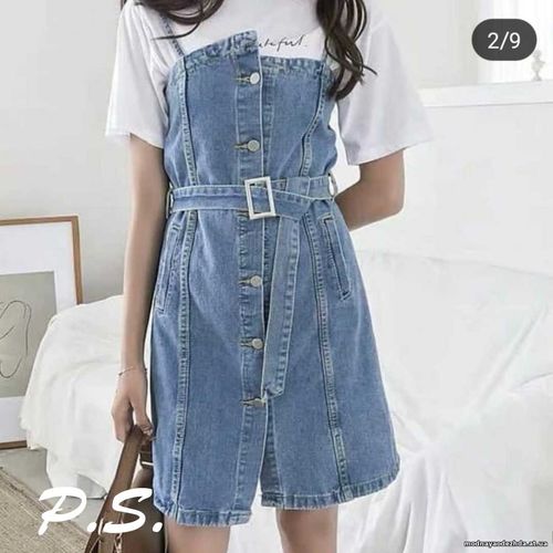 Сарафан джинсовый ткань 100% коттон, без стрейча цвет: нежно голубой р