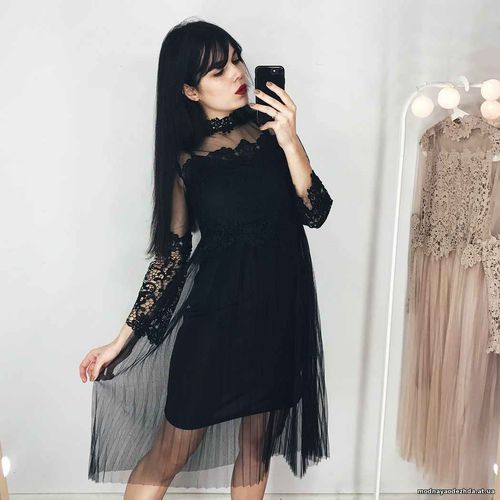 Платье (Фабричный Китай) качество люкс ткань фатин.декор набивное круж