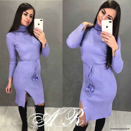 Платье (Фабричный Китай) качество люкс ткань трикотаж рубчик пояс с бу