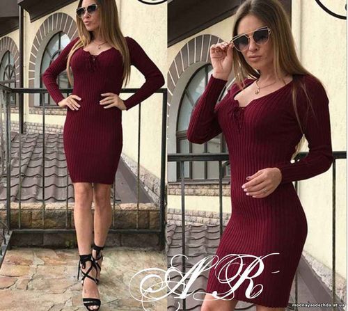 Платье (Фабричный Китай) ткань трикотаж резинка размер универсальный 4