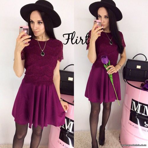 Платье « Анфиса» 42-44 Дайвинг + французское кружево Цена: 250 грн.