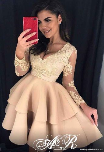 Платье (Фабричный Китай) ткань набивное кружево.юбка неопрен сзади зме