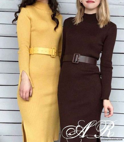 Платье (Фабричный Китай) ткань трикотаж резинка пояс в комплекте по бо