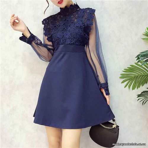 Платье (Фабричный Китай) качество люкс ткань верх набивное кружево. юб