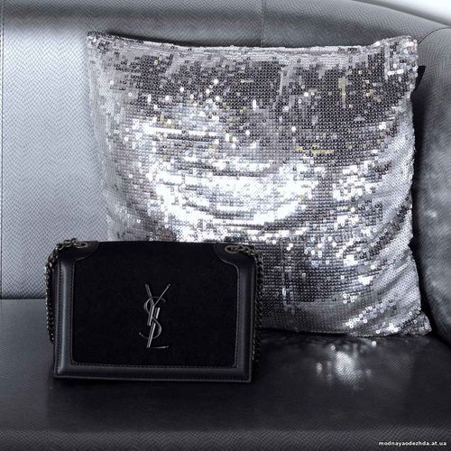 код 22518 1230грн Клатч YSL материал натуральный замш+кожа цвет черный