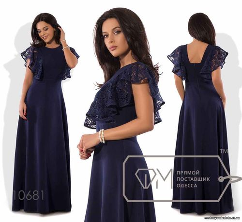 Цена: 970грн Размеры: S, M, L, XL Ткань: плательный креп+кружево Длина