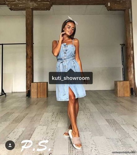 Сарафан джинсовый ткань 100% коттон, без стрейча цвет: нежно голубой р