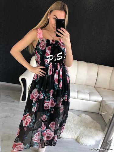 Нежный сарафан. ткань: нежный шифон размер универсал С,М,Л на бюсте ре