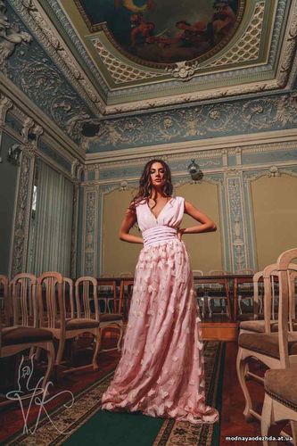 Платье Мод.: Н-506 Размер: С и М . Невероятной красоты вечерний наряд. Код 11732 Босоножки "ITALY" на плетеной подошве, цвет: GRAY