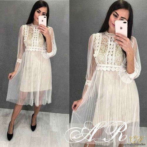 Платье (Фабричный Китай) качество люкс ткань фатин.декор набивное круж