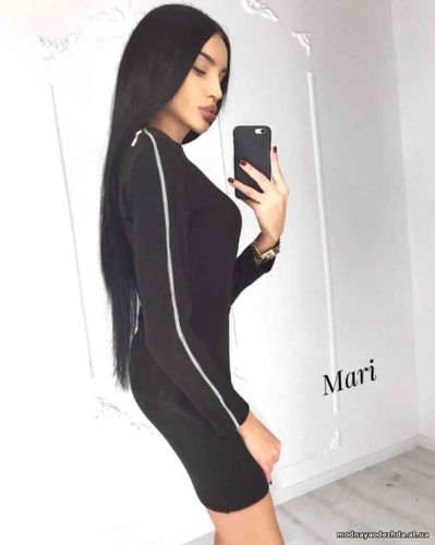 Тёплое мини платье из ангоры с добавлением змейки по всему рукаву Цена