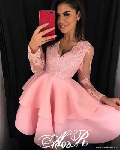 Платье (Фабричный Китай) ткань набивное кружево.юбка неопрен сзади зме