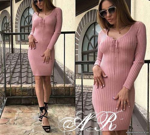 Платье (Фабричный Китай) ткань трикотаж резинка размер универсальный 4