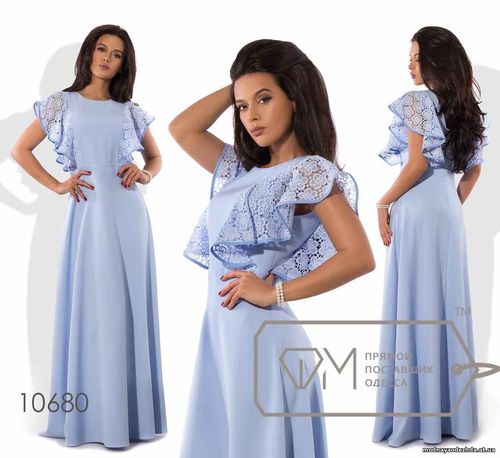 Цена: 970грн Размеры: S, M, L, XL Ткань: плательный креп+кружево Длина