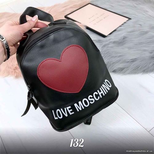 Код 132  Рюкзак " LoVe_Moschi_o, цвет: ЧЕРНЫЙ,  высота - 22,5 см,