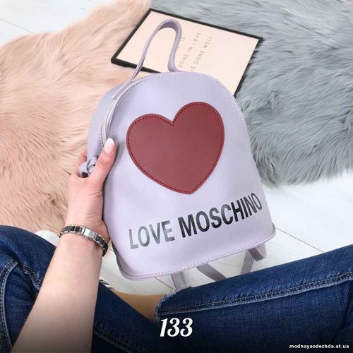 Код 133 Рюкзак " LoVe_Moschi_o, цвет: ЛИЛОВЫЙ, высота - 22,5 см,