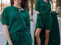 Новинка на лето костюм тройка с мантией свободными шортами и объемной