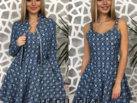 В455 Костюм , платье + пиджак Джинс С-м 750 грн.