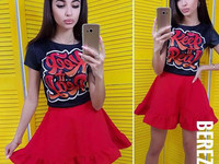 Костюмчик с пышной юбочкой Размер: С и М Ткань: костюмка габардин + да