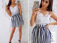 Костюмчик с шёлковой маечкой Размер: С и М Ткань: коттон + шёлк армани