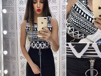 Костюмчик с замшевой юбочкой Размер: С и М Ткань: замш на дайвинге + д