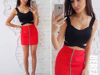 Костюмчик с мини юбочкой Ткань: комтюмка габардин + дайвинг Размер: С