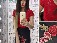 Костюмчик с кружевным топом Размер: С и М Ткань: замш на дайвинге Цена