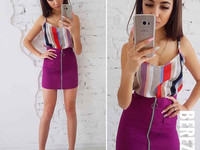 Костюмчик с мини юбочкой Размер: С и М Ткань: костюмка габардин + дайв