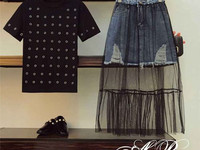 Костюм(Фабричный Китай) футболка+юбка+пояс качество люкс футболка котт