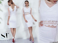 Костюм:  кофточка и юбка  № 3720/30\св Ткань: трикотаж и сетка с г