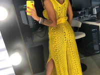 ВЯЗАННЫЙ БРЮЧНЫЙ КОСТЮМ “OYSHA” ажурная Вязка пряжа холодный хлопок (Н