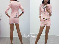 костюм тройка (блуза-пиджак-шорти) . размеры 42,44,46 цвет розовый, эл