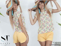 Костюм с шортами  3051/99\св Ткань:  Шорты- трикотаж,  кофточка -