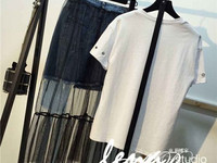 Костюм(Фабричный Китай) футболка+юбка+пояс качество люкс футболка котт