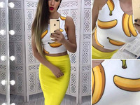 Костюмчик: топ + юбочка карандаш Размер: С и М Ткань: дайвинг Цена кос