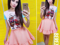 Костюмчик с пышной юбочкой Размер: С и М Ткань: костюмка габардин + да